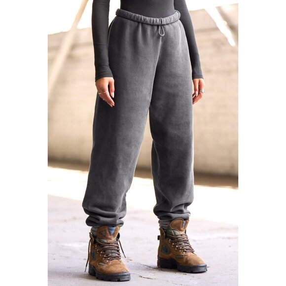 NWT Joah Brown Women's Acid Wash Black sz Small Medium Baggy Sweat Pants - Picture 1 of 7